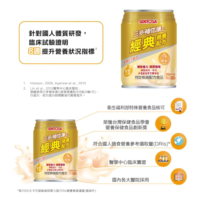 【SENTOSA 三多】補体康C經典營養配方(24罐/箱)