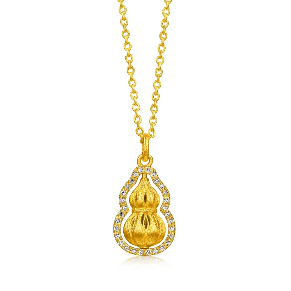 【點睛品】福祿無限 鑽石黃金項鍊
