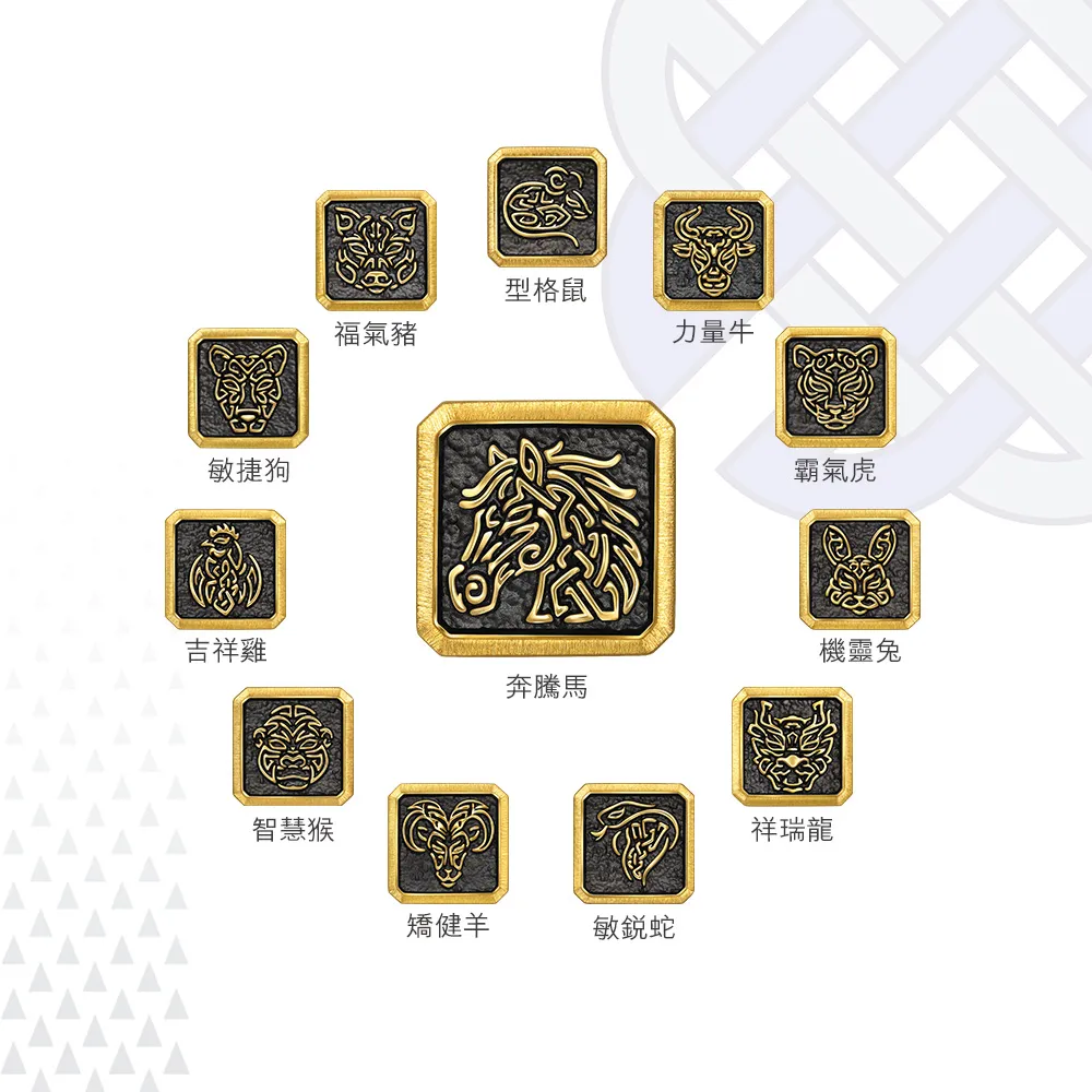 【點睛品】Charme XL 酷黑十二生肖 黃金串珠(任選)