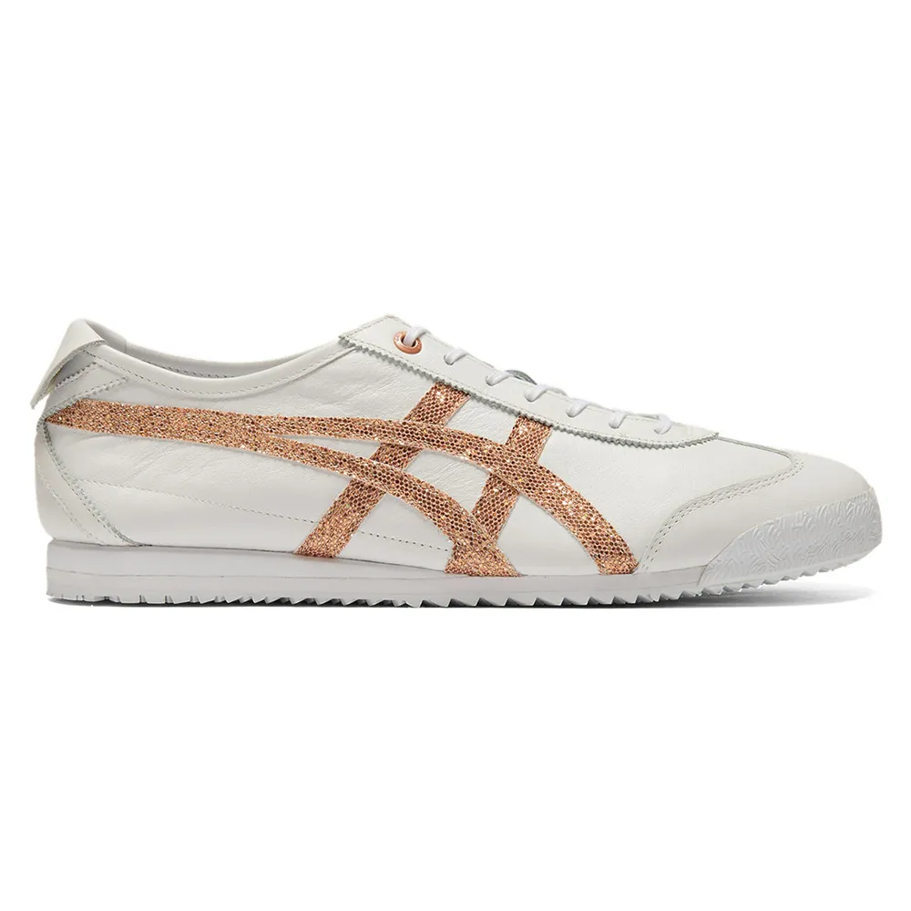 【Onitsuka Tiger】鬼塚虎 白底玫瑰金亮片虎爪紋 MEXICO 66 SD 休閒鞋 (1183C345-101)