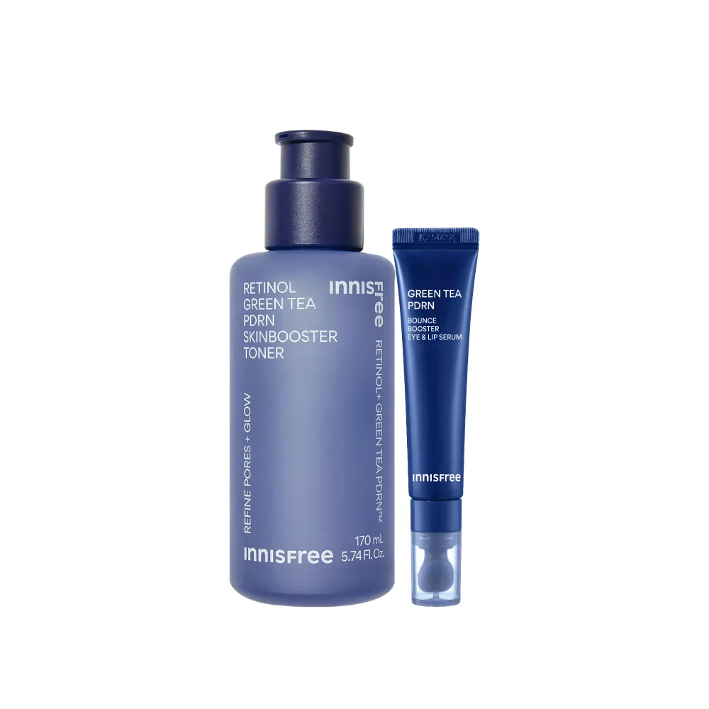 【innisfree】雙A醇PDRN全面水光撫紋組(化妝水170ml、眼唇撫紋精華15ml)