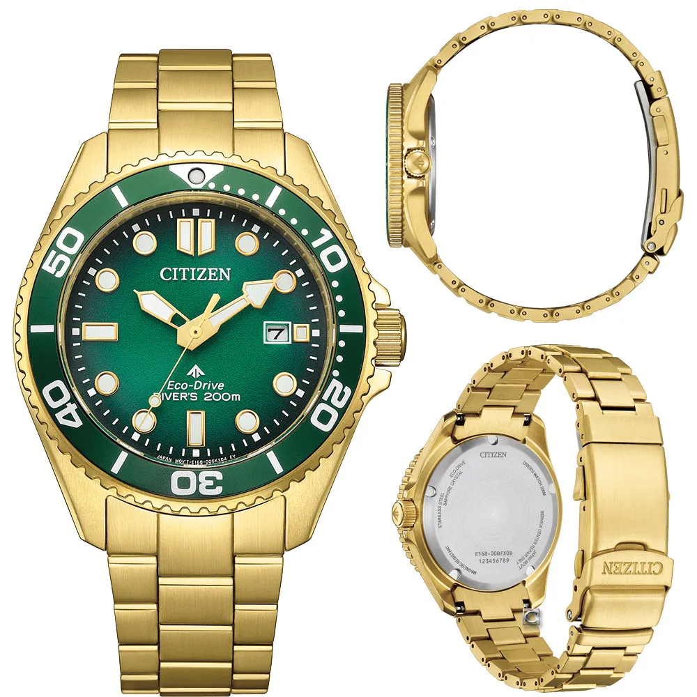 【CITIZEN 星辰】PROMASTER 200米光動能潛水錶-40.6mm綠(BN0262-59W)
