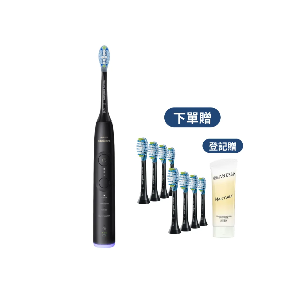 【Philips 飛利浦】momo獨家 HX7421/12 全能亮白音波電動牙刷-極致黑(官方直營/momo集資)