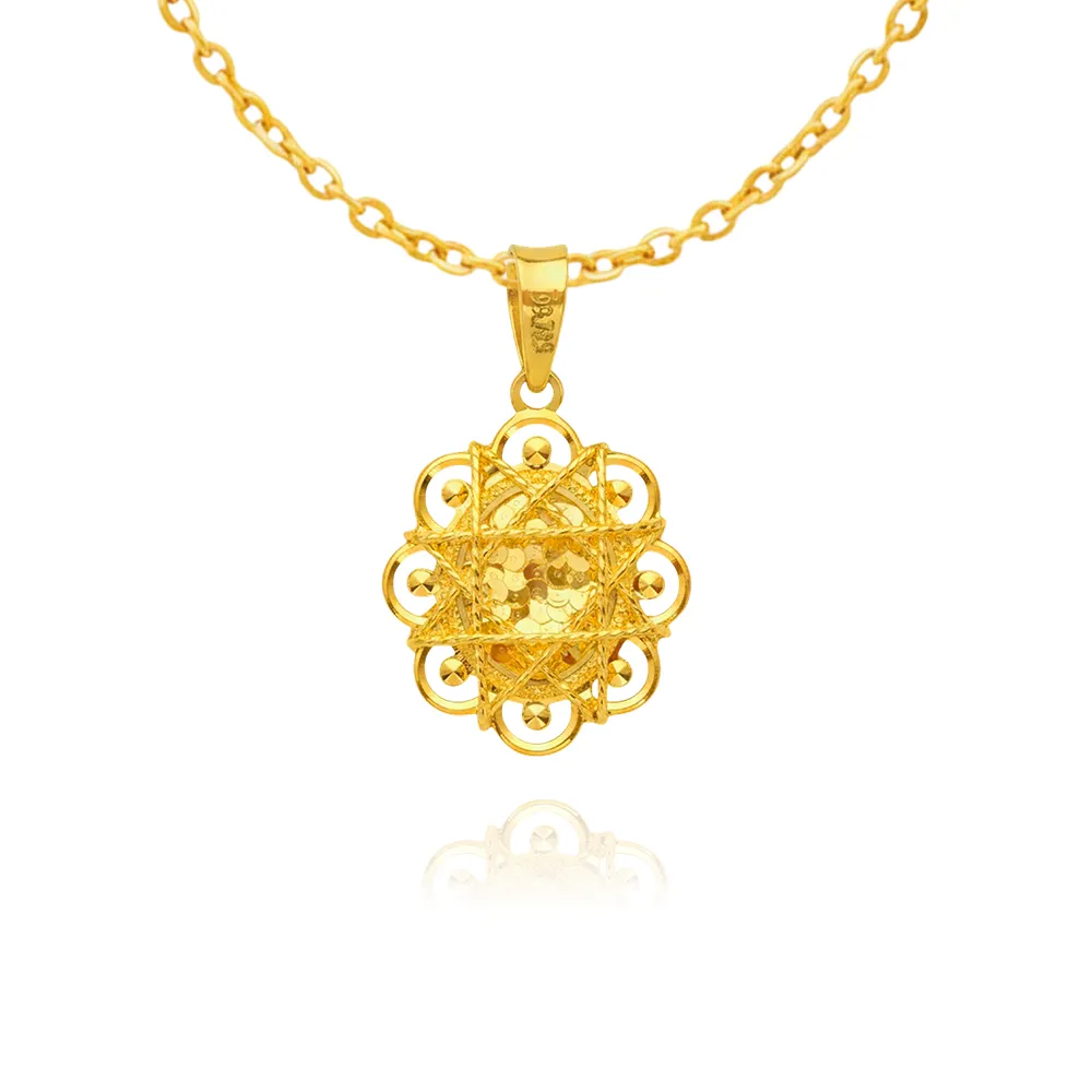 【金緻品】黃金墜子 巧御花徑 0.55錢 立體 花朵 拉絲 5G黃金 純金墜飾