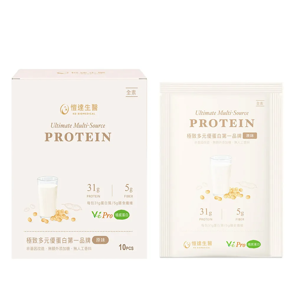 【Gelovery 愷達生醫】極致多元優蛋白(10包/盒 蛋白質31g 100億益生菌 膳食纖維8.9g)