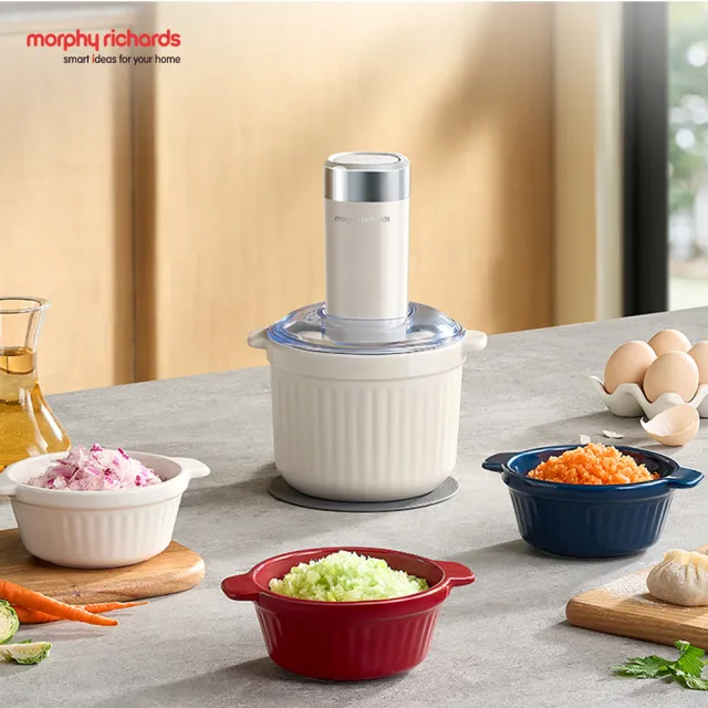 【morphy richards】英國摩飛《小鮮備》Prep & Store 保鮮備料陶瓷碗食物調理機 MFP1004W