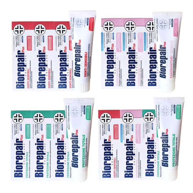 【Biorepair 貝利達】加強型牙膏75mlX3入組 全效/抗敏/護齦/亮白 四款任選(平行輸入)