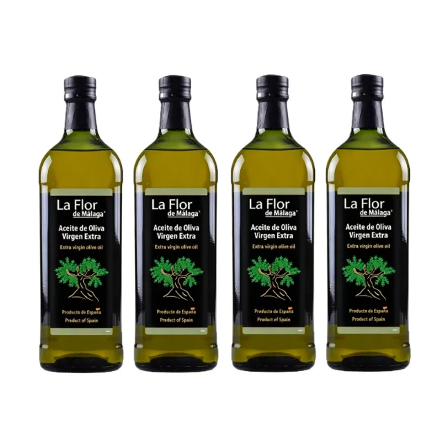 【慕雅利華】馬拉加特級初榨冷壓橄欖油1000ml X 4瓶(可生飲/酸價0.26%)