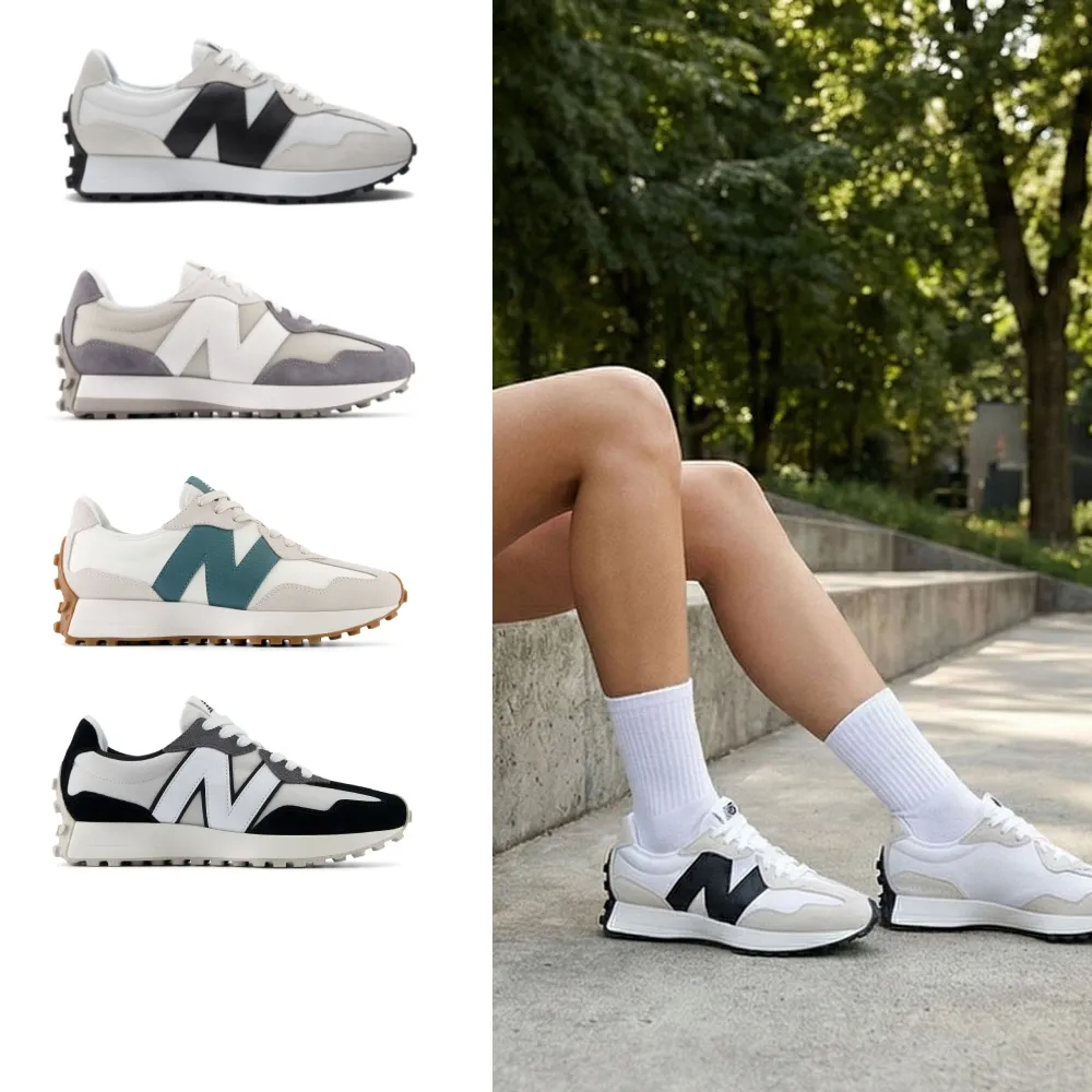 【NEW BALANCE】NB 327復古鞋/運動鞋_MS327CWB-D_U327LND-D_灰白黑/灰白色(327系列)
