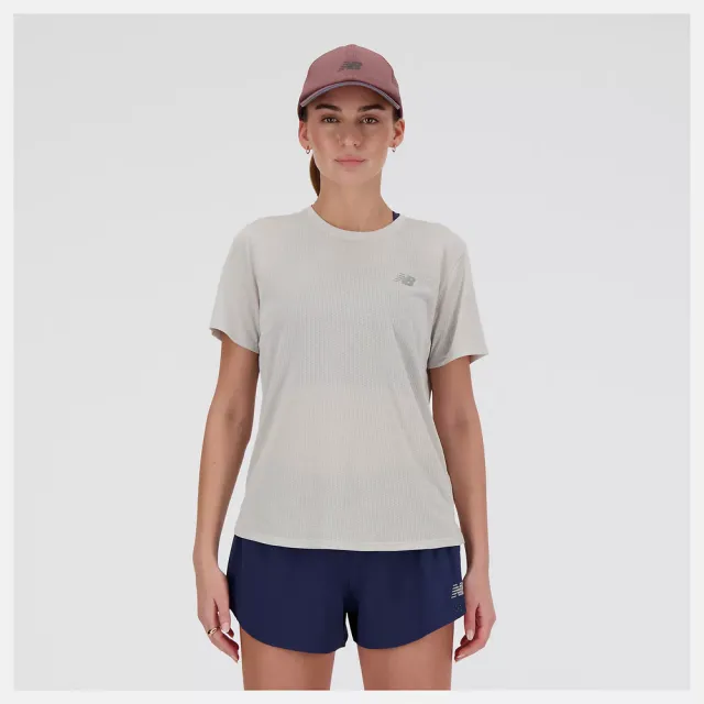 【NEW BALANCE】NB 短袖上衣 短袖T 運動 休閒 美規 女 灰色 (WT41253AHH-F)