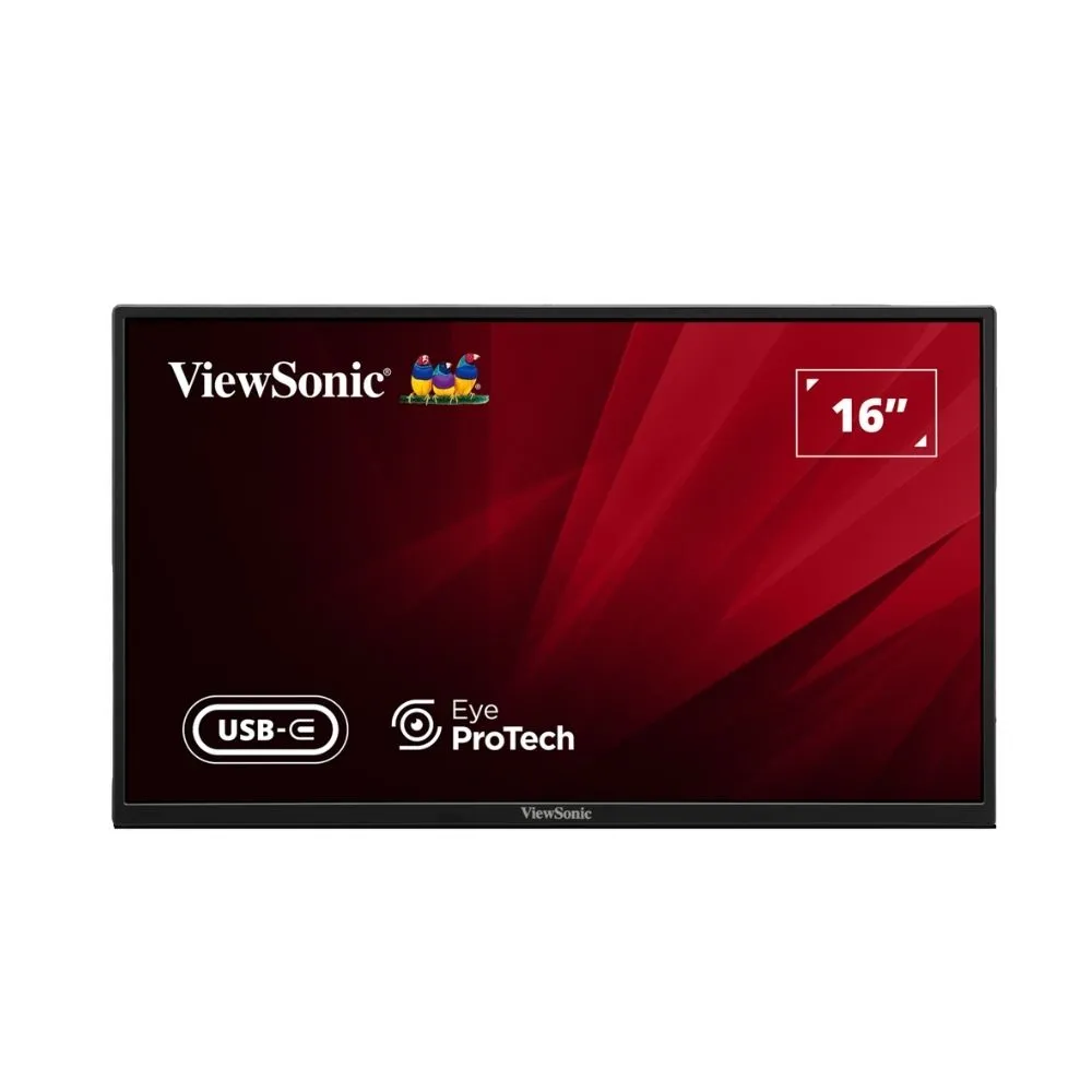 【ViewSonic 優派】VA1650 16型 USB-C 輕薄可攜式螢幕(IPS/3.5mm耳機孔/內建可折疊支架/7ms)