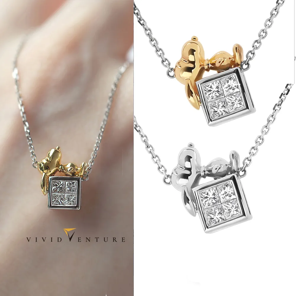 【Vividventure 亞帝芬奇】99狂購限定 禮物 史努比 14K 40分 天然鑽石 項鍊 星光夢境 任選 (SNOOPY聯名)