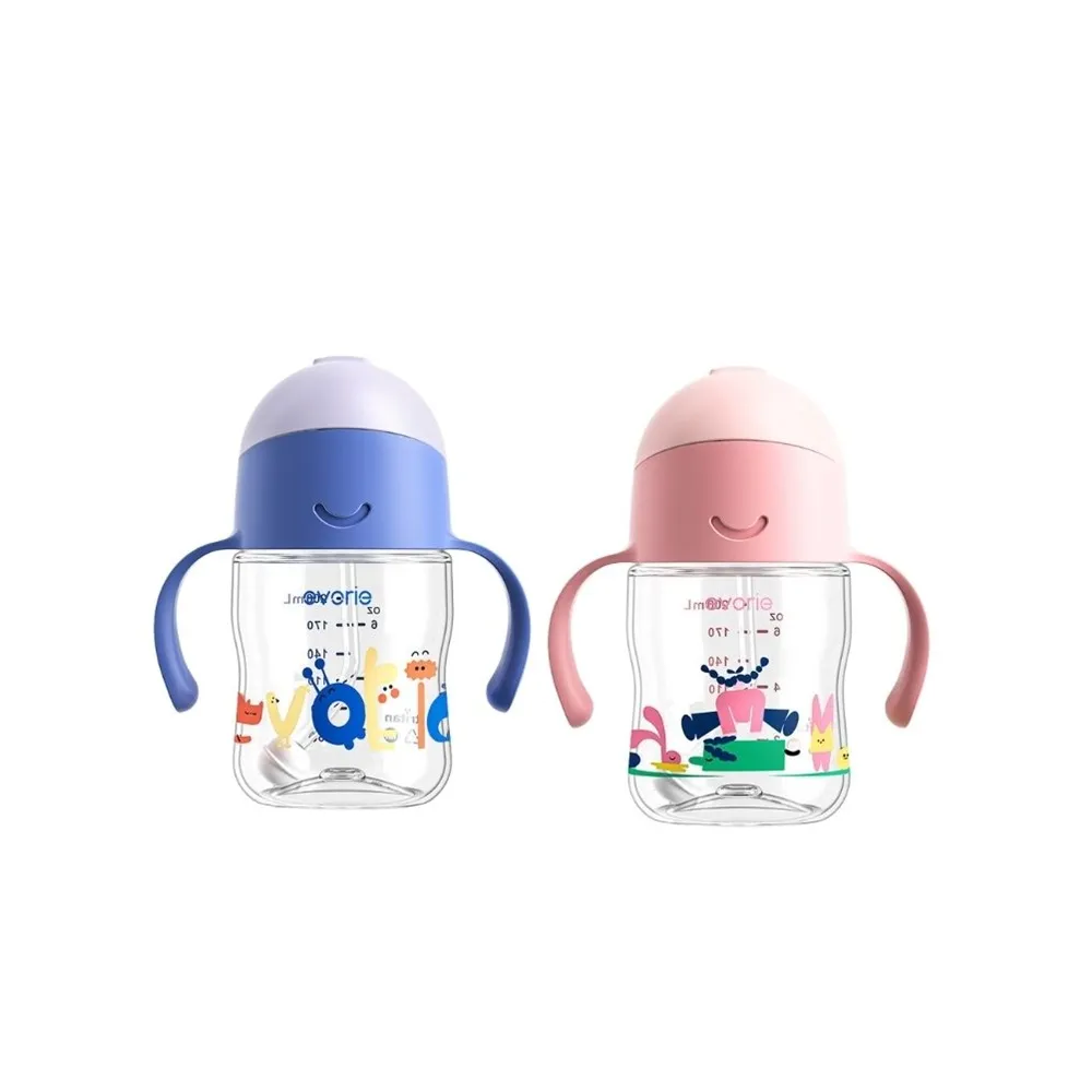【Evorie】Tritan 200mL 學習吸管水杯2入組