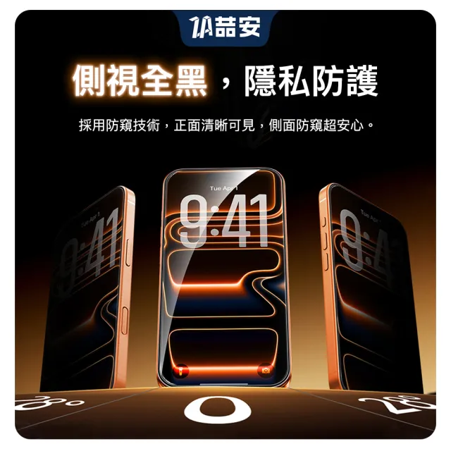 【ZA 喆安】防窺鋼化玻璃螢幕手機保護貼膜i18/17/16/15/14/13/12/11/Xr Duo/Plus/Pro/Pro Max 適用iPhone