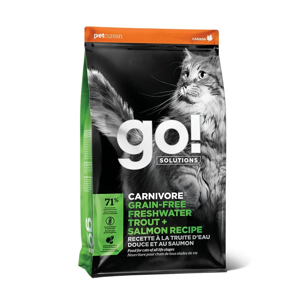 【Go!】淡水鱒魚 8磅 貓咪高肉量系列 低碳水無穀天然糧(貓糧 貓飼料 寵物食品 護毛 全齡貓)
