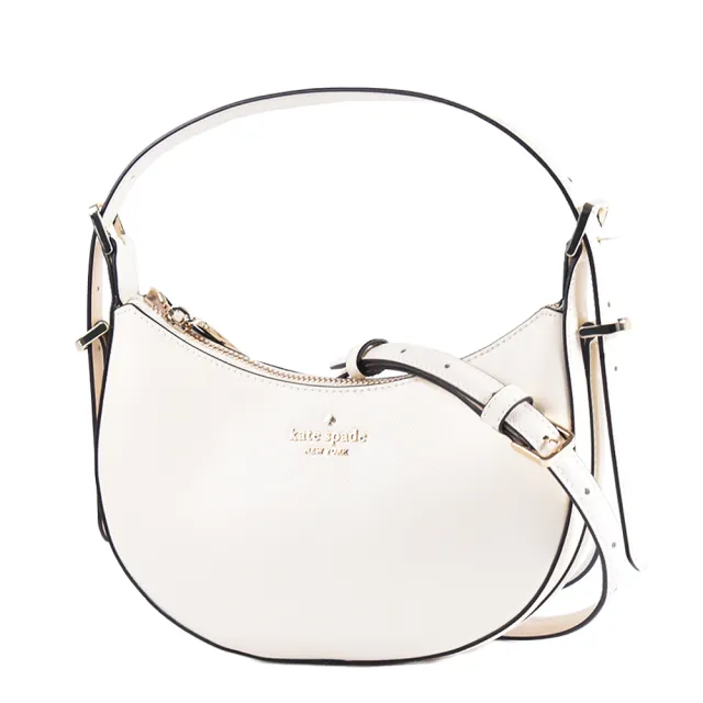 【KATE SPADE】Nova 十字紋防刮拉鍊手提/肩背/斜背三用包-奶霜白