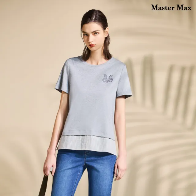 【Master Max】下擺拼接素面短袖棉質上衣(8617095)