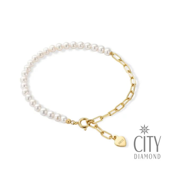 【City Diamond 引雅】天然 米粒珍珠 3.5mm 手鍊(珠潤月詠系列)