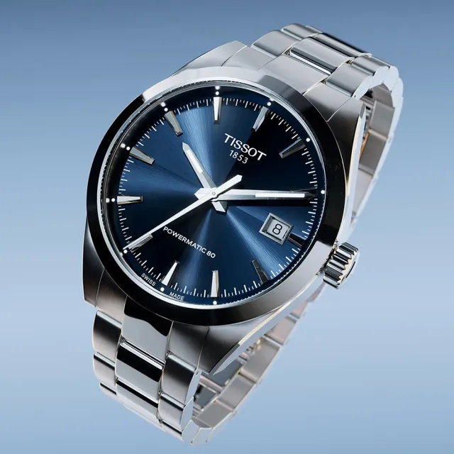 【TISSOT 天梭】紳士時尚80小時動力儲存機械錶-38mm 雙11 送禮(T1658071104100)