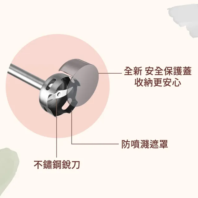 【Cuisinart 美膳雅】不鏽鋼多段速手持式攪拌棒HB-625PCTW