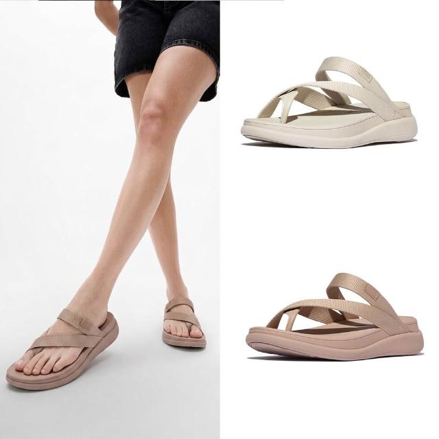 【FitFlop】F-MODE GO 織帶厚底夾腳套趾涼鞋-女(2色)