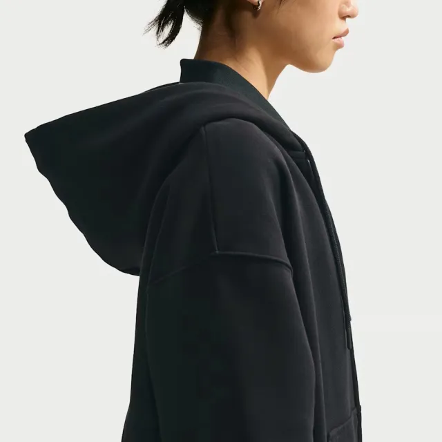 【NIKE 耐吉】AS W NK STDO FLC MW OS FZ HDY 黑色 連帽拉鍊外套 長袖 女款 休閒外套 IM8085-001