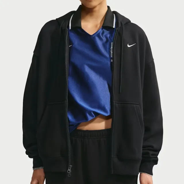 【NIKE 耐吉】AS W NK STDO FLC MW OS FZ HDY 黑色 連帽拉鍊外套 長袖 女款 休閒外套 IM8085-001