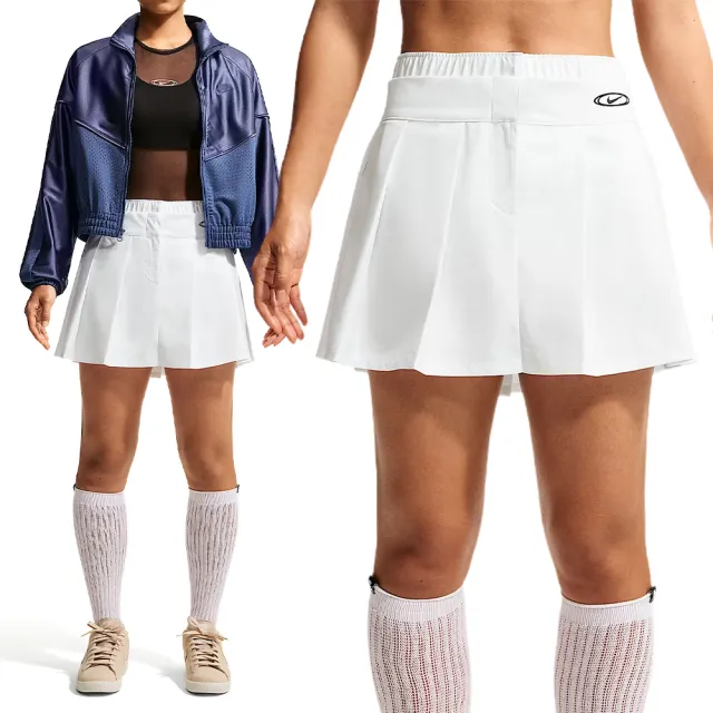 【NIKE 耐吉】As W Street Pleated Mini 短裙 女款 白色 百褶裙 IO9612-100