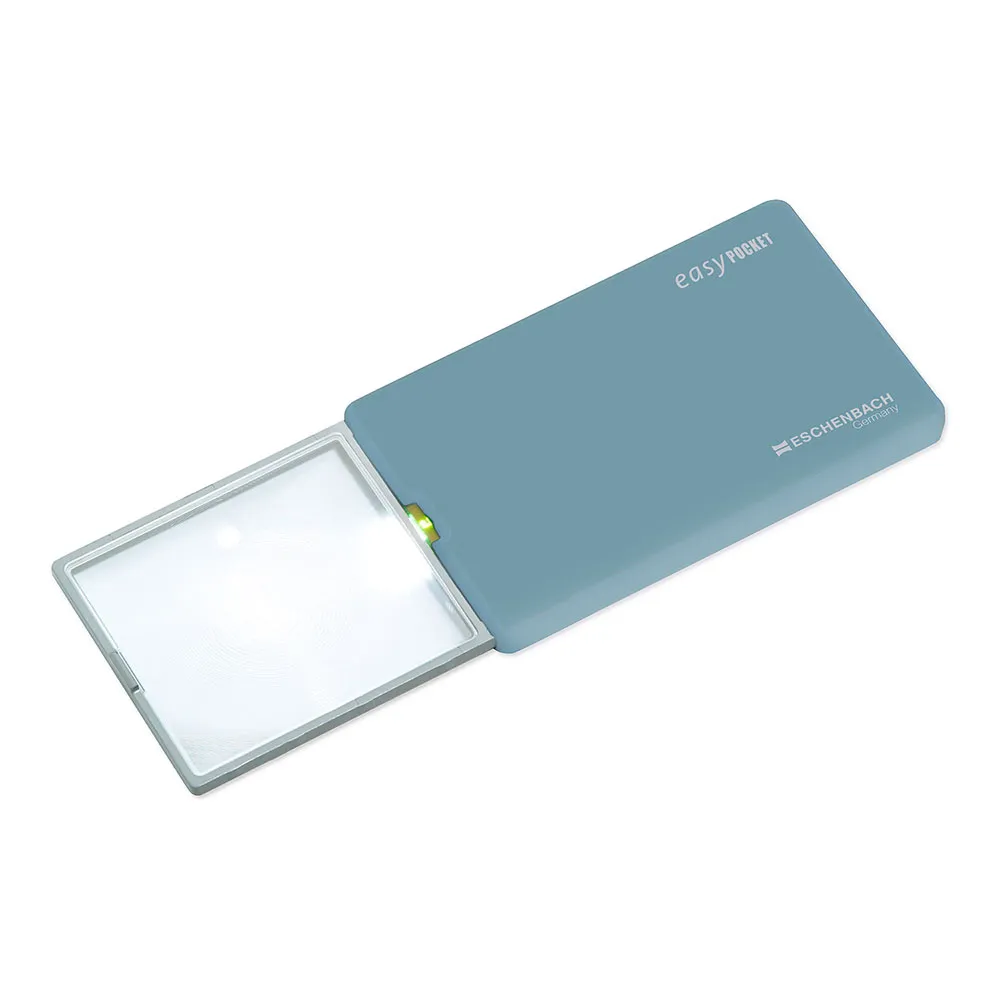 【Eschenbach】easyPOCKET 4倍/16D 德國製LED攜帶型非球面放大鏡 152122(熟齡老花 出門購物 輕巧好攜帶)