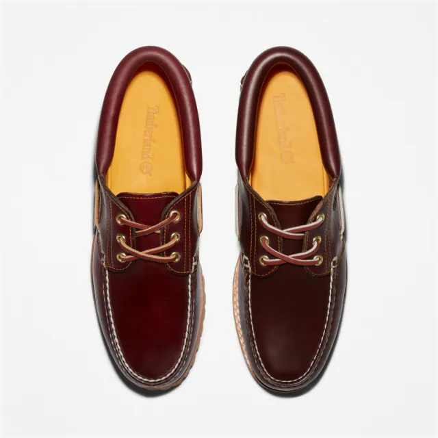 【Timberland】男款酒紅色經典三孔帆船鞋(50009648)