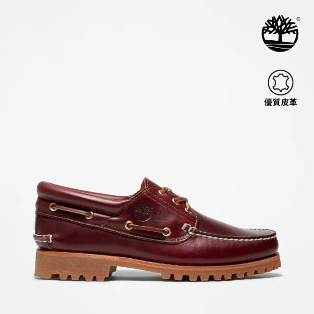 【Timberland】男款酒紅色經典三孔帆船鞋(50009648)