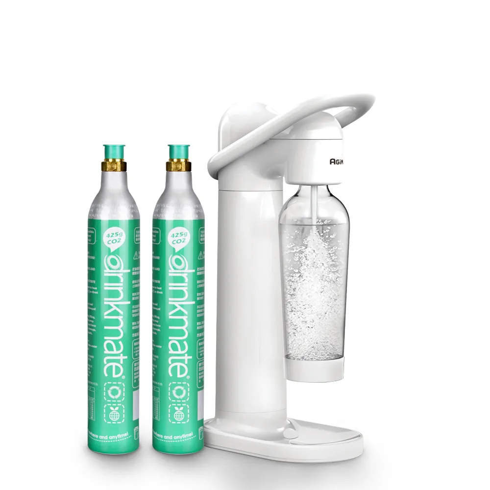 【法國 阿基姆AGiM】輕盈氣泡水機BWM-S66-WH(CO2氣瓶2支組)