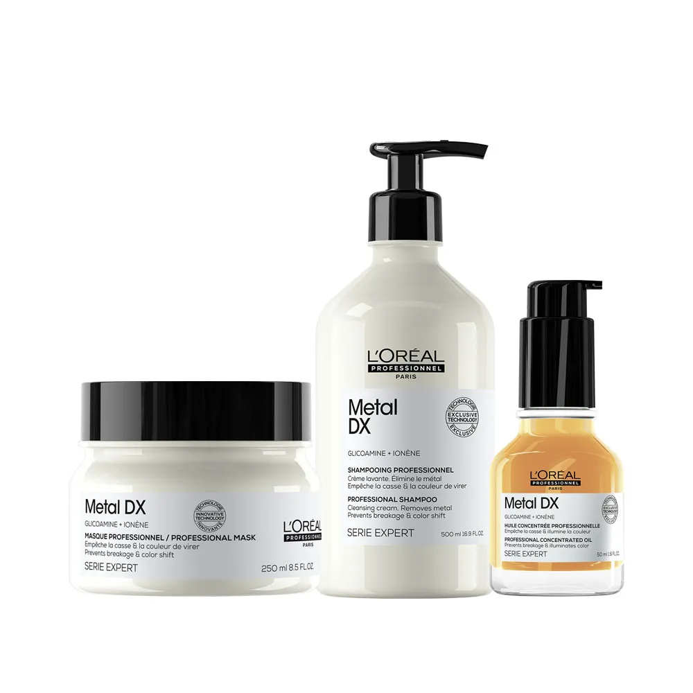 【L’OREAL 巴黎萊雅PRO】絲漾博吸金喚彩奢華組(髮油50ml+髮膜250ml+洗髮精500ml)