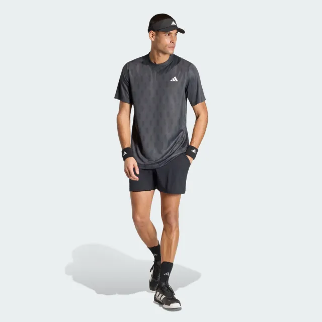 【adidas 愛迪達】短袖上衣 男 訓練 慢跑 吸濕排汗 亞規 CLUB GRAPH TEE 黑 KS8307(S3464)