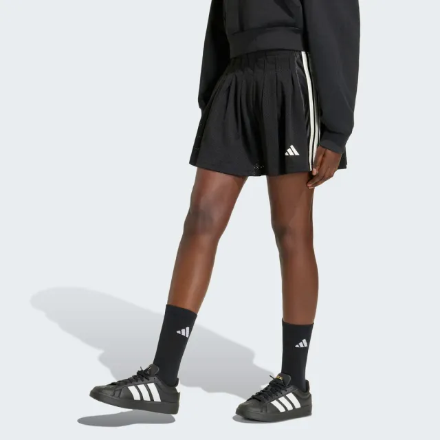 【adidas 愛迪達】W Sta Seas 2in1 女 運動裙 短裙 二合一 內層短褲 黑(KR5323)