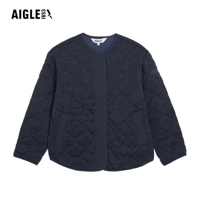 【AIGLE】女 刷毛保暖外套｜AG-5A228A057 深藍(女外套 保暖外套 刷毛外套 刷毛衣 鋪棉外套)