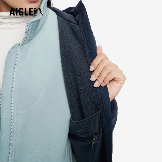 【AIGLE】女 POLARTEC 刷毛保暖外套｜AG-5A230A057 深藍(女外套 保暖外套 刷毛外套 刷毛衣)