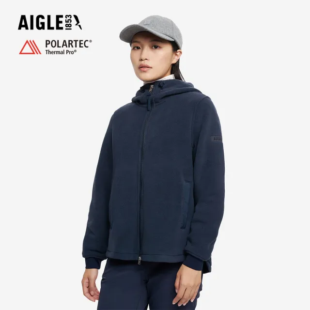 【AIGLE】女 POLARTEC 刷毛保暖外套｜AG-5A230A057 深藍(女外套 保暖外套 刷毛外套 刷毛衣)