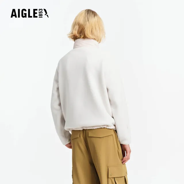 【AIGLE】女 POLARTEC 刷毛保暖外套｜AG-5A231A133 灰白(女外套 保暖外套 刷毛外套 刷毛衣)