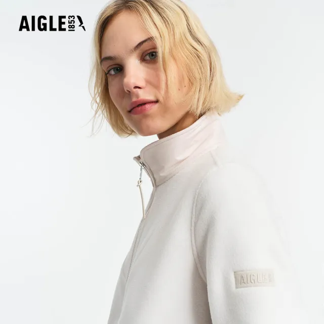【AIGLE】女 POLARTEC 刷毛保暖外套｜AG-5A231A133 灰白(女外套 保暖外套 刷毛外套 刷毛衣)
