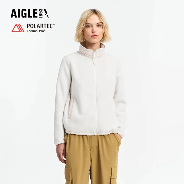【AIGLE】女 POLARTEC 刷毛保暖外套|AG-5A231A133 灰白(女外套 保暖外套 刷毛外套 刷毛衣)