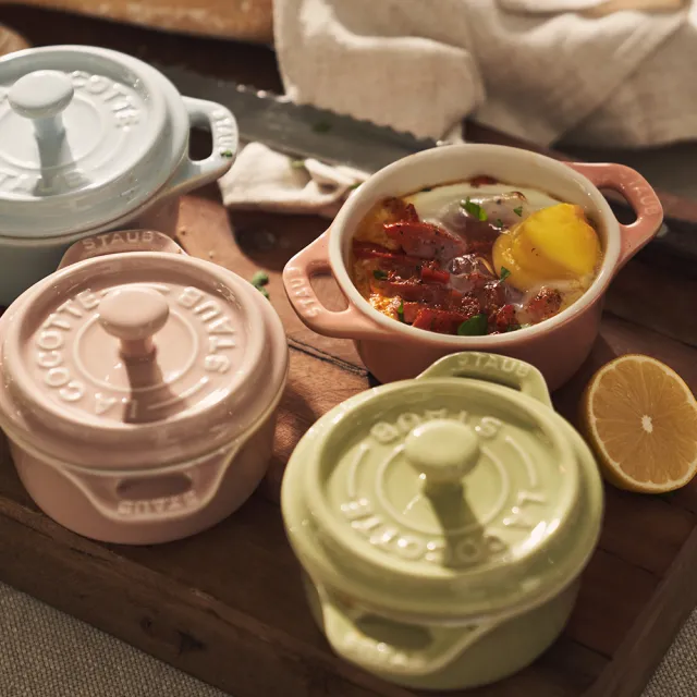 【STAUB】馬卡龍圓形陶瓷迷你烤盅6件組10cm(德國雙人牌集團官方直營)