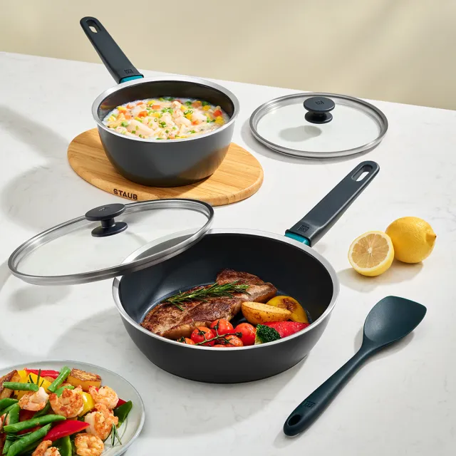 【ZWILLING 德國雙人】NOW PLUS CERAMIC 鈦陶瓷不沾鍋雙鍋組18+28cm(德國雙人牌集團官方直營)