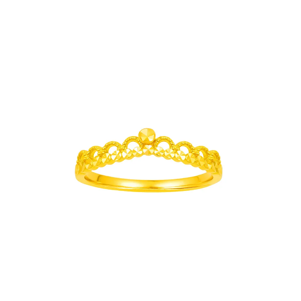 【Just Gold 鎮金店】璨金冠 可調式 黃金戒指(網路限定)