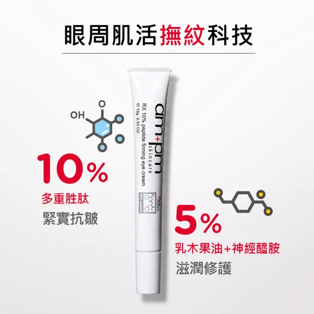 【ampm 牛爾】買1送1★RX10倍胜肽抗皺眼霜15g(淡化細紋黯沉)