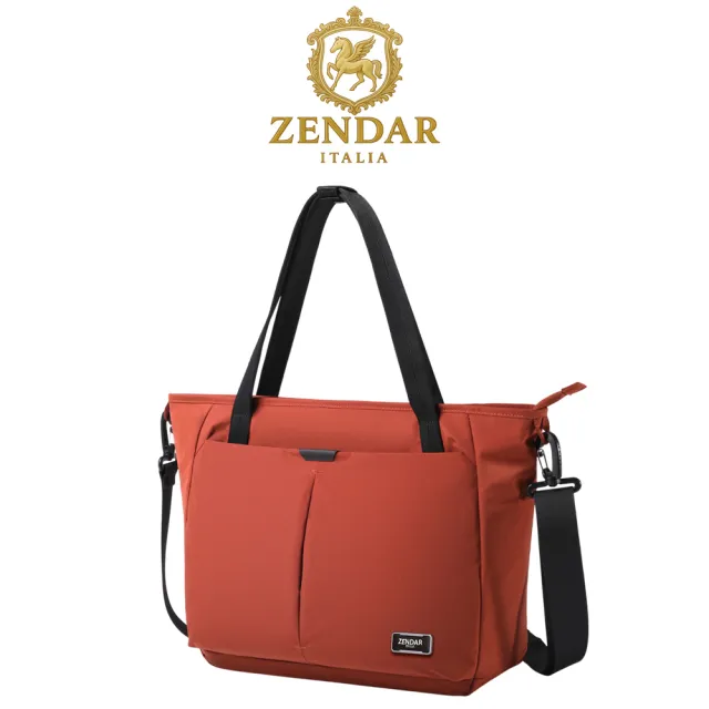 【ZENDAR】台灣總代理 俐落純粹手提包肩背包 FLY系列 (磚紅色 男包 女包)