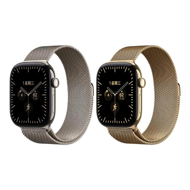 【Apple】Apple Watch Series 12 GPS+Cellular 46mm (鈦金屬錶殼搭配不鏽鋼米蘭式錶環)