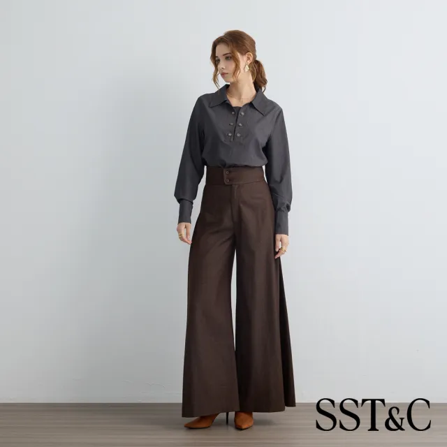 【SST&C】女裝_深咖色高腰女士長褲82126916002(限時85折)