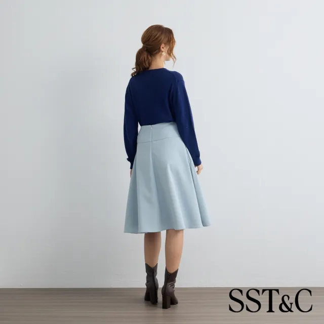【SST&C】女裝_寶藍領口墜飾羊毛針織上衣82126917013(限時85折)