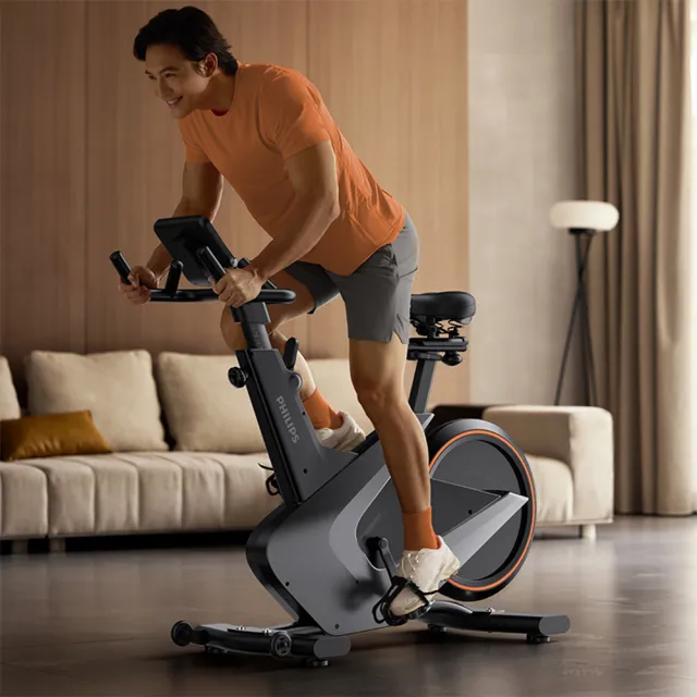 【Philips 飛利浦】FIT5102B 飛利浦光學智發電飛輪車-小黑馬(2.0智發電系統/32段電磁阻力/3D大沙發座墊)